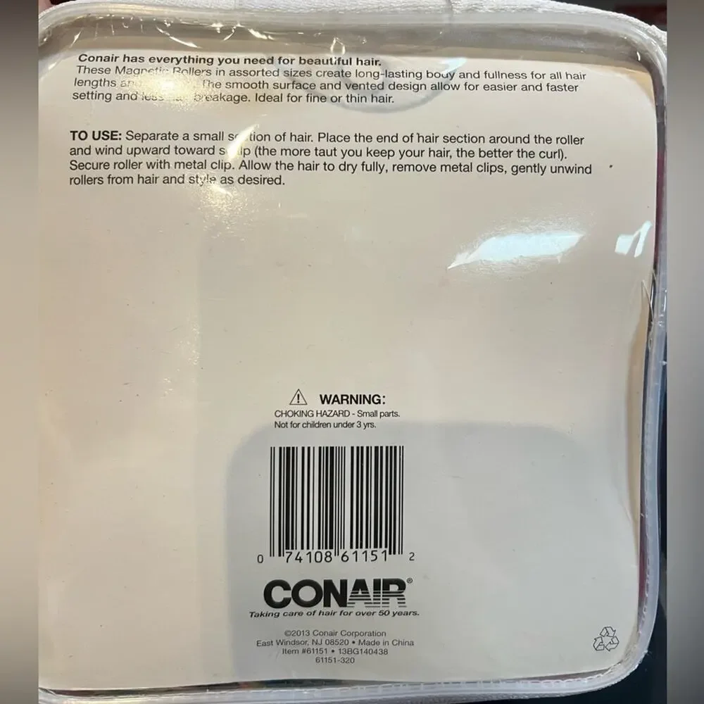 Conair Body & Long-Lasting Curls Magnetic Hair Rollers - 50 Count NWT